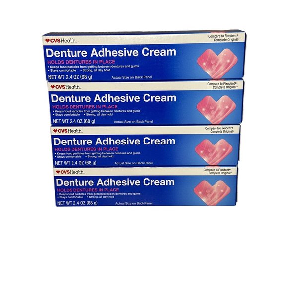 CVS Skincare 4 Pk Cvs Health Denture Adhesive Cream Holds Dentures